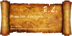 Rumpler Luciusz névjegykártya